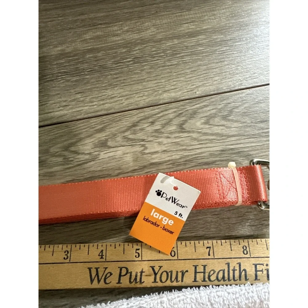 PetWear Large Dog Leash Apricot Orange 5ft x 1in Nylon Labrador Boxer #46046 NWT